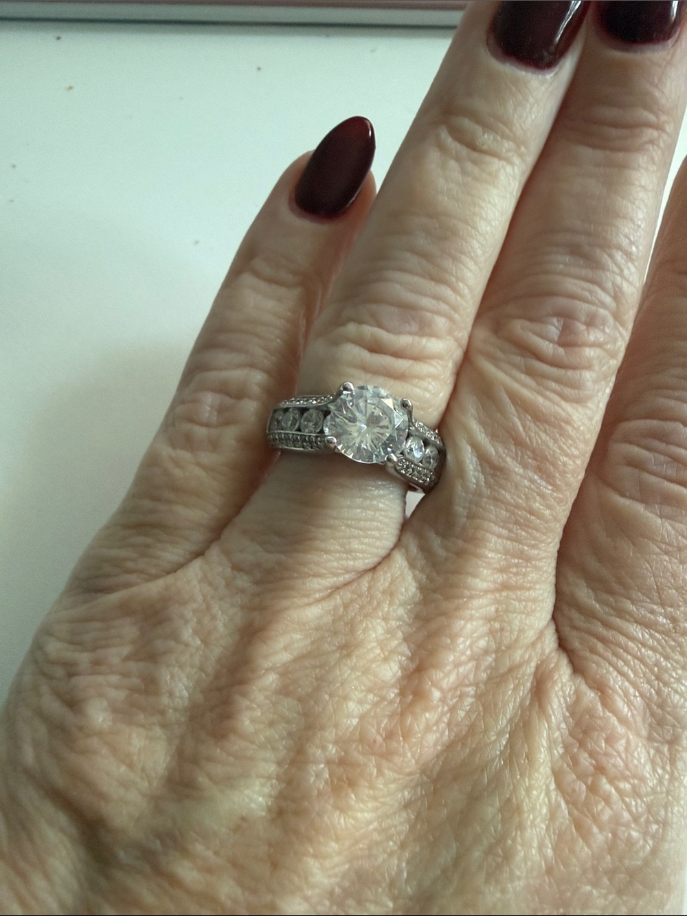Diamonique Brilliant Solitaire CZ Ring in Silver Tone - Classic Engagement Style